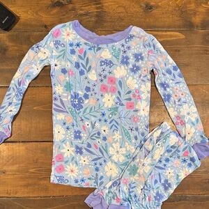 Little Sleepies Floral Pajama Set - Blue and Pink